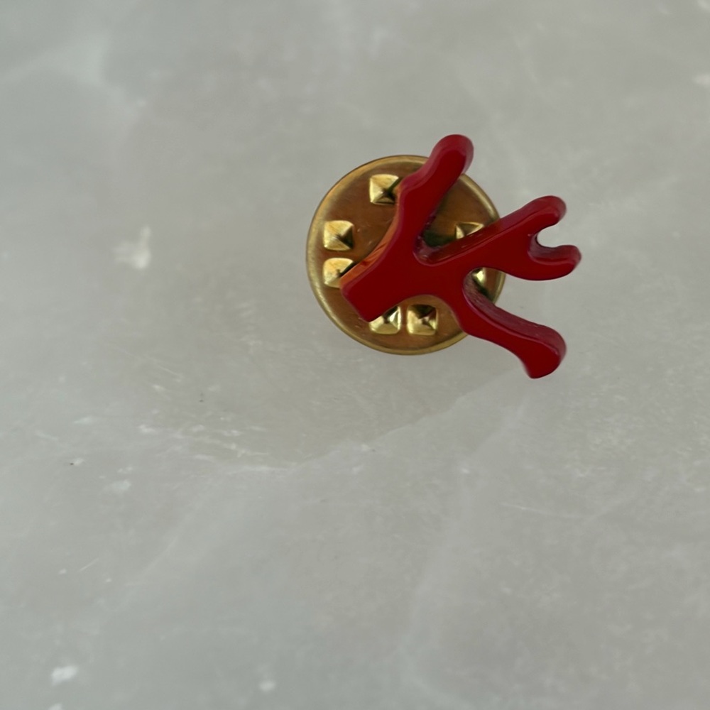 Isaia Authentic Red Coral Lapel Pin